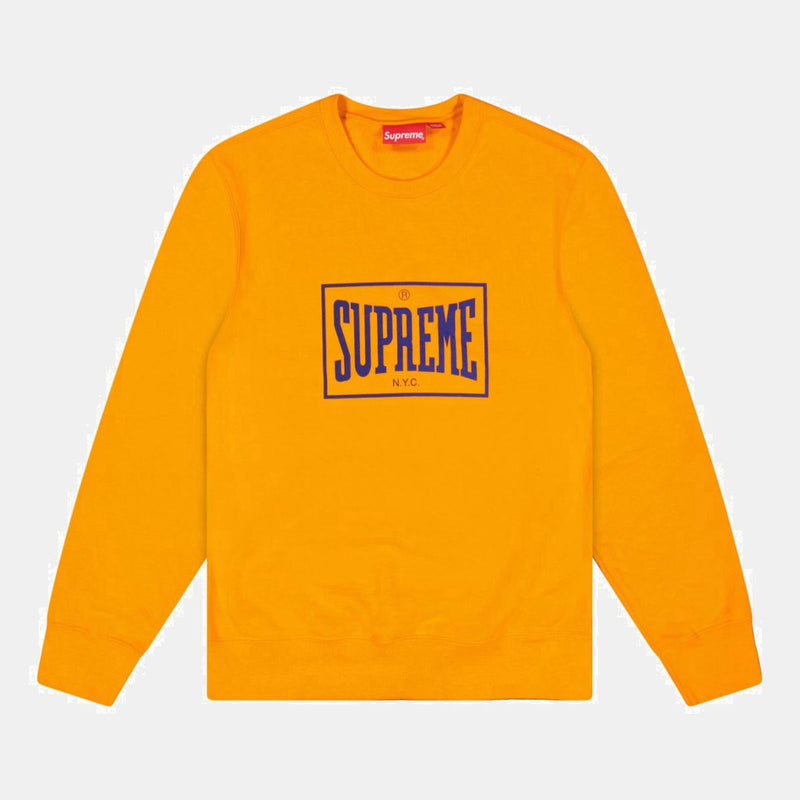 Supreme Orange Warm Up Crew Sweatshirt Size Meduim